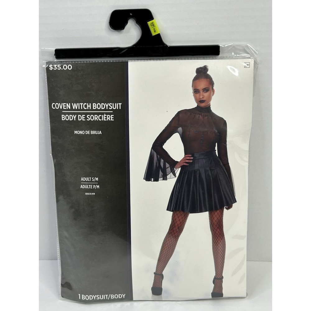 Coven Witch Bodysuit Goth Punk Sexy Halloween Adult Women's Small/ Medium Sheer*