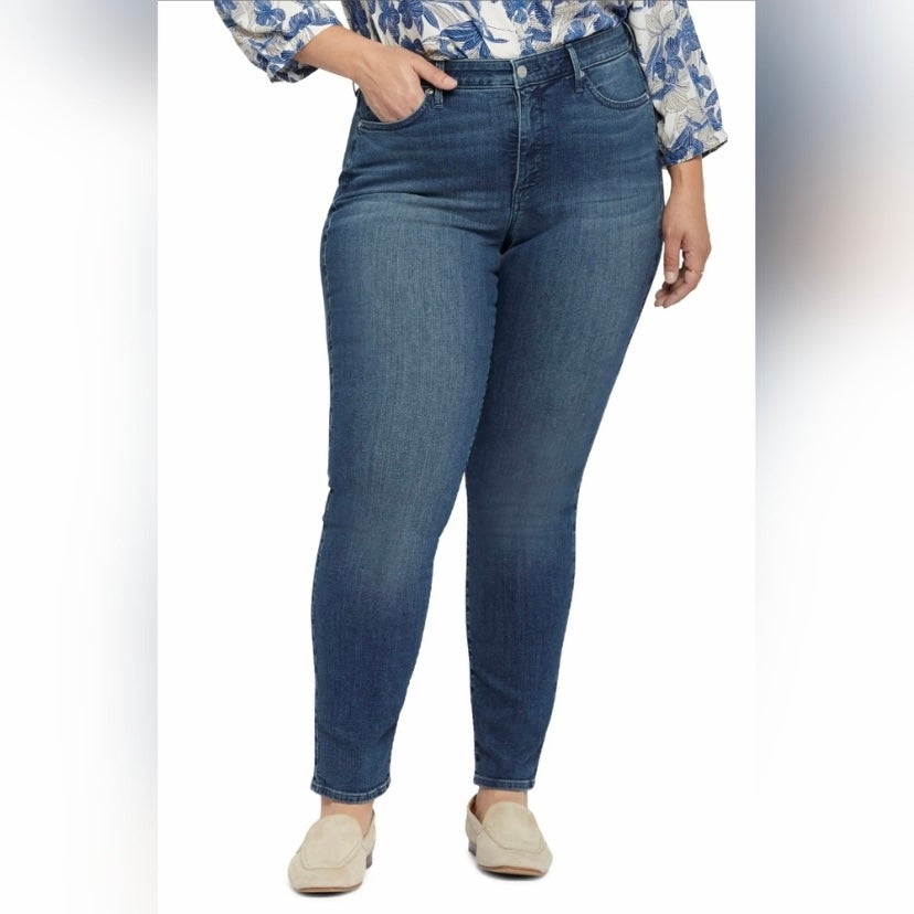 NYDJ 22W Sheri Slim Jeans, High Rise, Stretch, Womens Plus Size Slimming