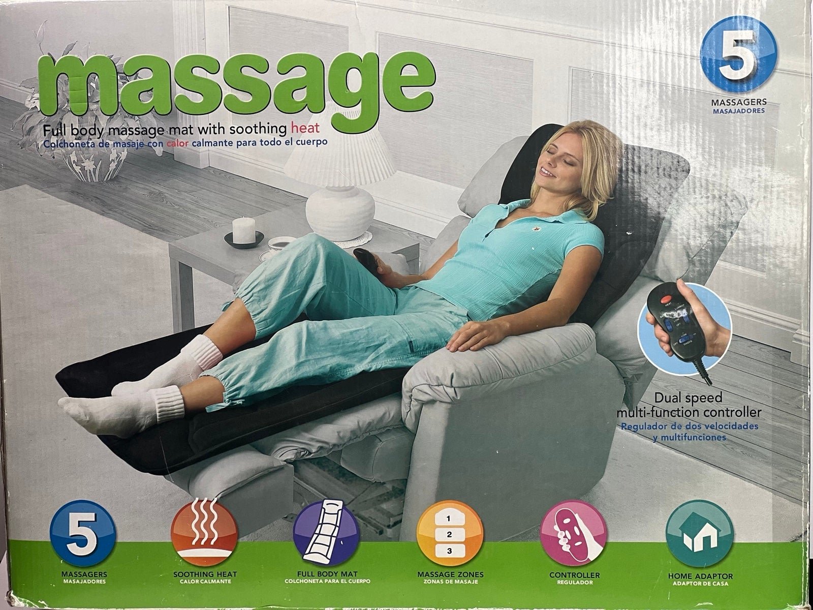 Massage full body massage mat with soothing heat 5 different massagers New