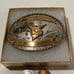 Vintage Metal Belt Buckle, Silver and Brass, Bull, Steer, Cow, Cattle, Nice West