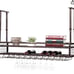 Hanging Wine Rack with Glass Holder & Shelf 47.2” (Bronze)
