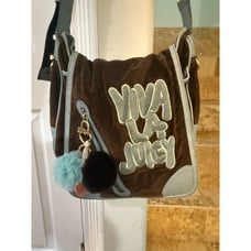 Y2K Vintage Juicy Couture Viva La Juicy Brown & Blue Messenger Bag