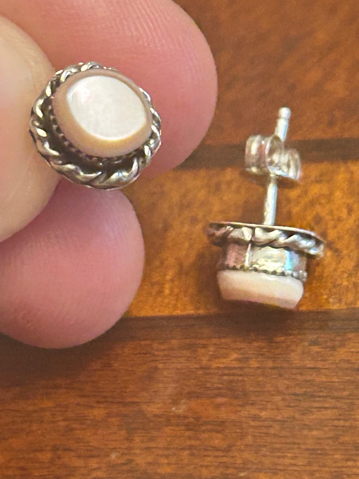 925 sterling silver v35 1.41g earrings pearl