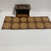 Vintage Wooden 12 Coaster Set With Bookshelf Holder Retro Book Encyclopedia 1970