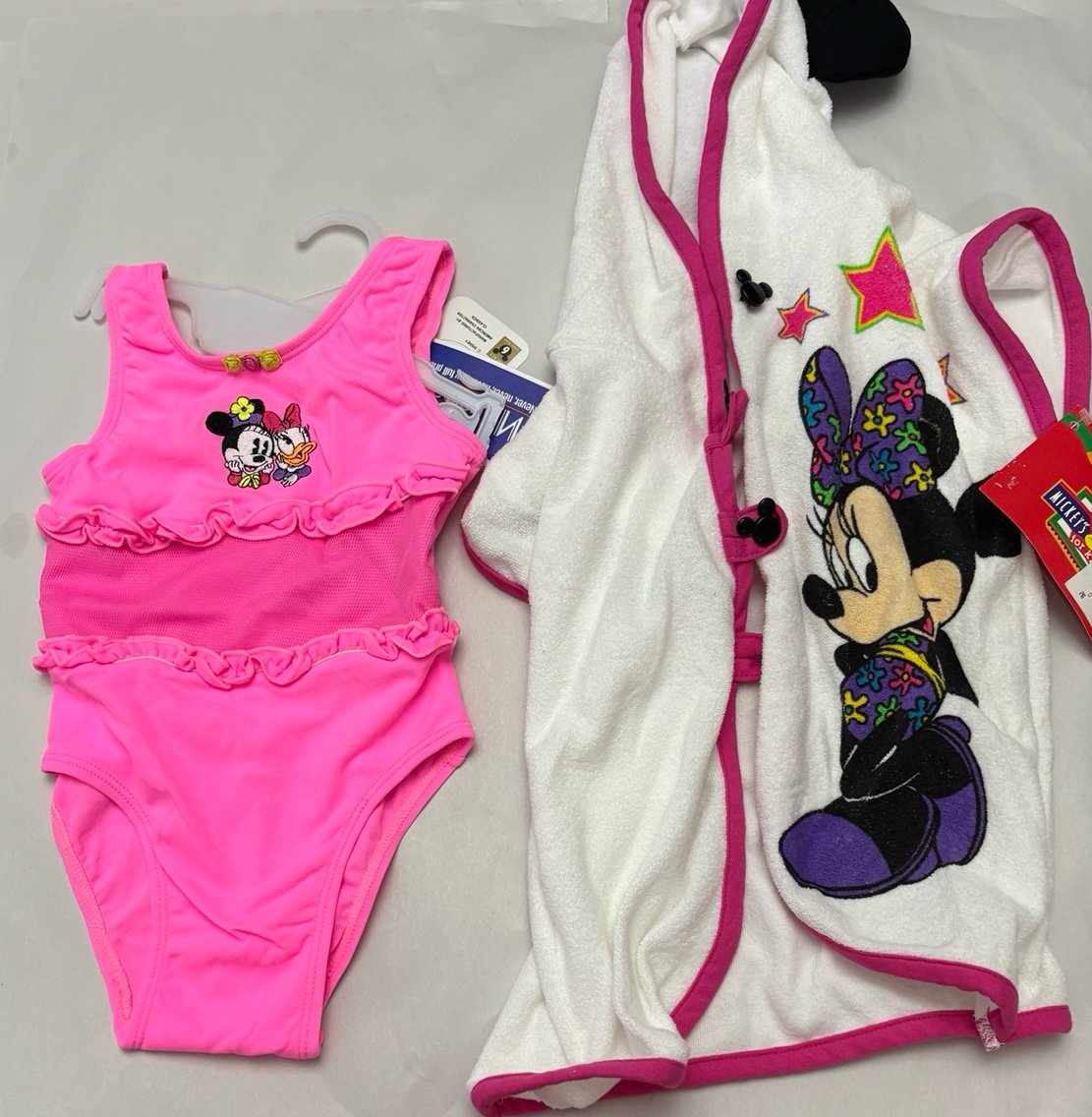 NWT-Vintage y2k-2 items baby Minnie&daisy swimsuit & minnie swimsuit cover- 24m