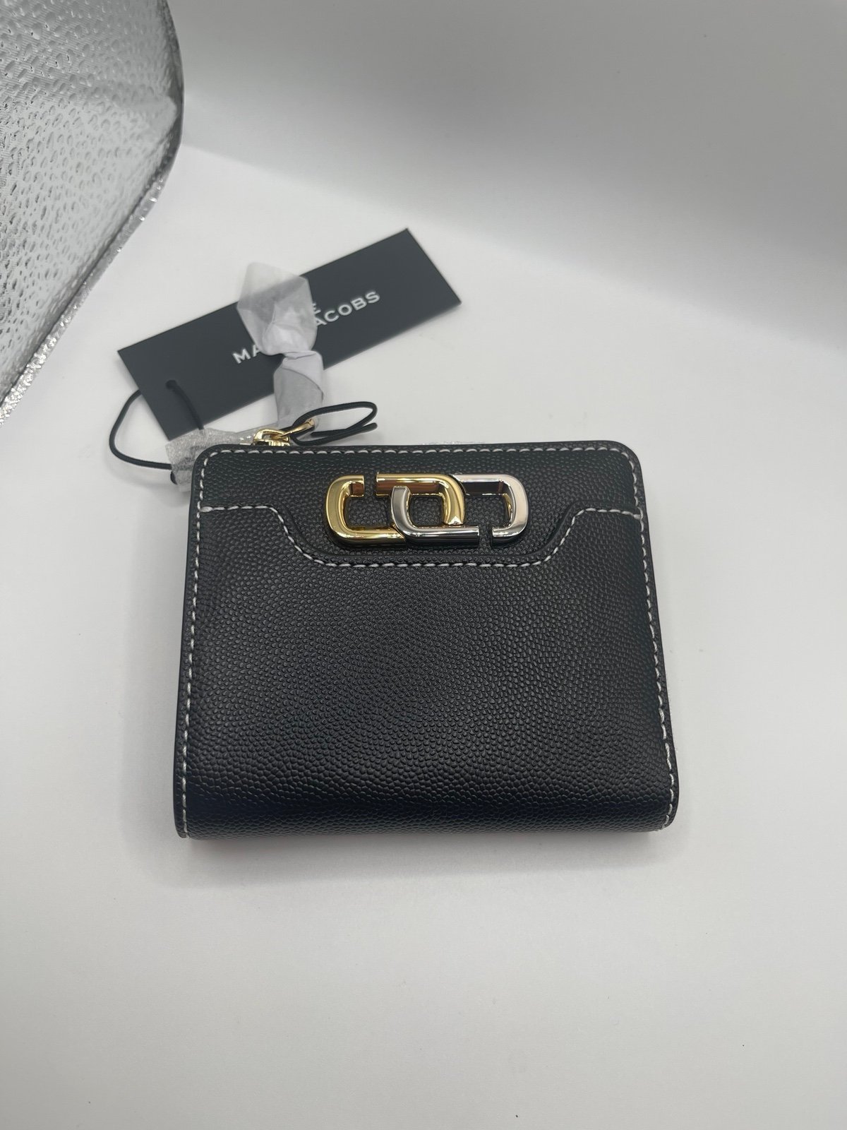 Marc Jacobs J Link Black Two Tone Mini Compact wallet