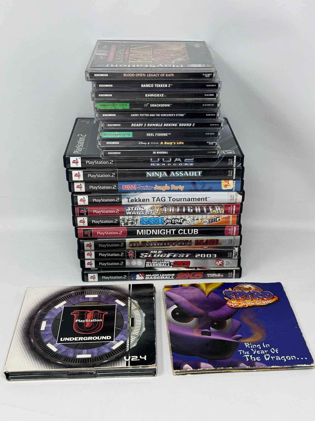 Lot of 22 Playstation 1 2 PS1 PS2 Games Tekken Ninja Assault Ehrgeiz More Tested