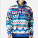 Columbia Powder Keg Fleece Pullover White Print Lapis Blue AM2206 Men’s Size XXL