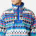 Columbia Powder Keg Fleece Pullover White Print Lapis Blue AM2206 Men’s Size XXL
