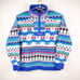 Columbia Powder Keg Fleece Pullover White Print Lapis Blue AM2206 Men’s Size XXL
