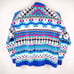 Columbia Powder Keg Fleece Pullover White Print Lapis Blue AM2206 Men’s Size XXL