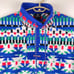 Columbia Powder Keg Fleece Pullover White Print Lapis Blue AM2206 Men’s Size XXL