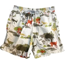 Vilebrequin Luxury Mens Swim Trunks Deer Tree Print Elastic Waistband L Summer