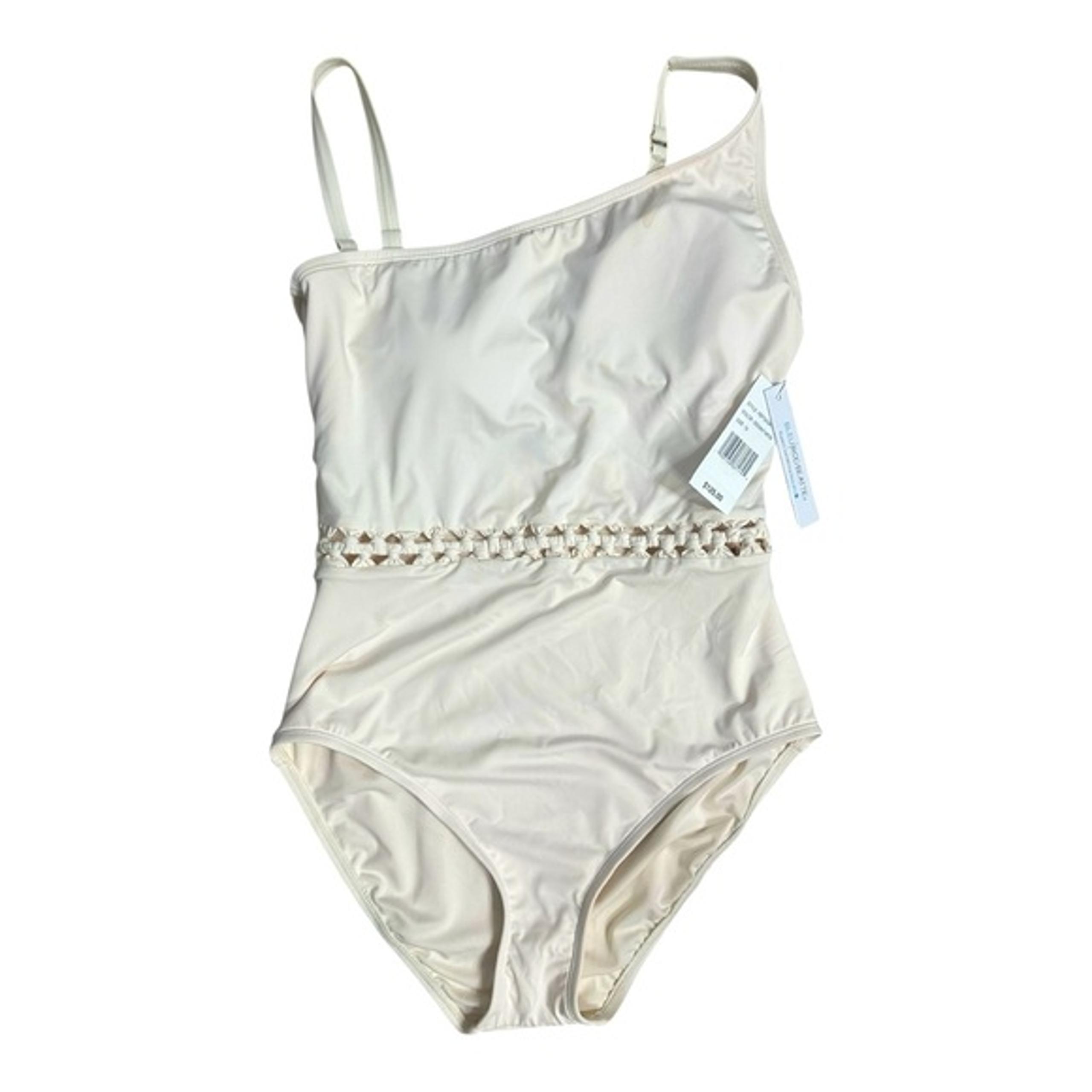 Bleu Rod Beattie Women’s Pulling Strings One Shoulder One Piece Swimsuit NWT 10