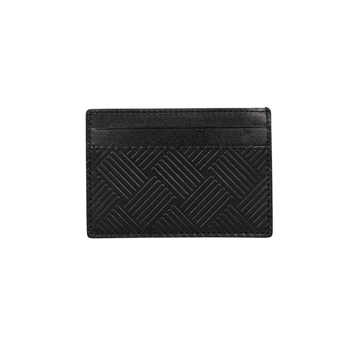 NEW Bottega Veneta 635064 DEBOSSED LEATHER Card holder Black