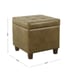 Homepop Square Faux Distressed Brown Leather Storage Ottoman