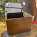 Homepop Square Faux Distressed Brown Leather Storage Ottoman