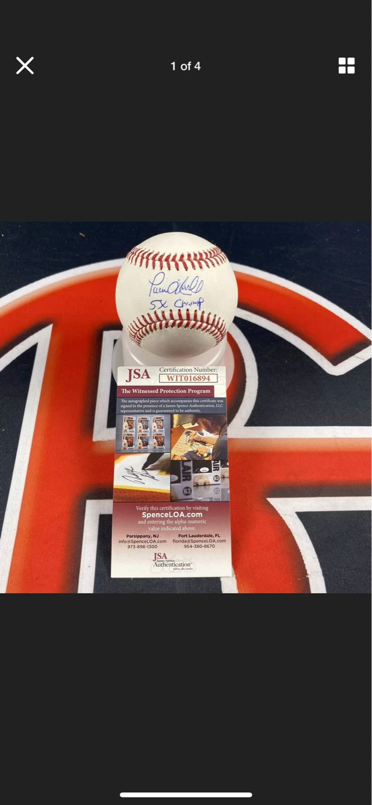 Paul O’Neill Signed MLB Baseball 5xChamp