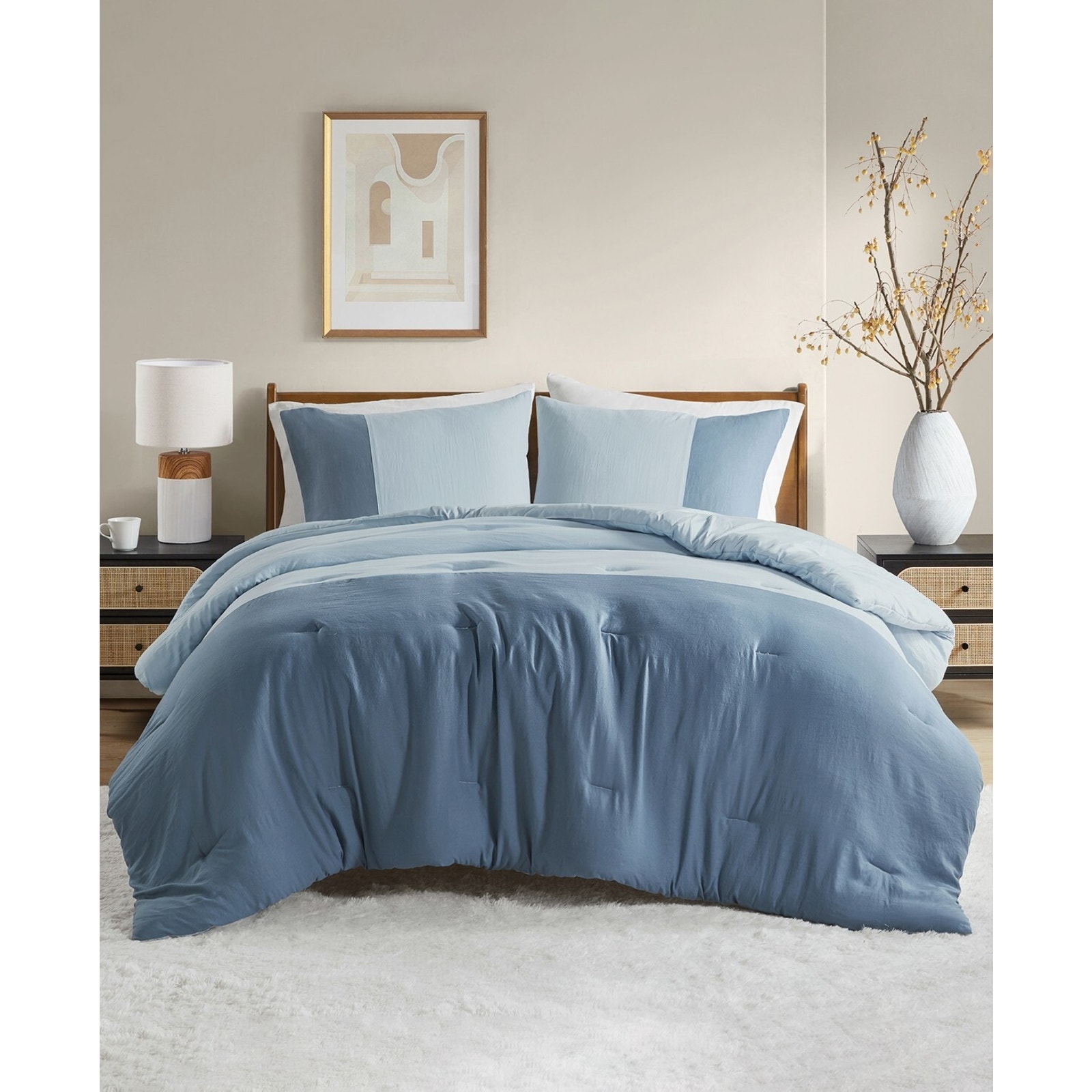 510 Design Miro Soft Washed Color Block 3Pc. Comforter Set, King/California King