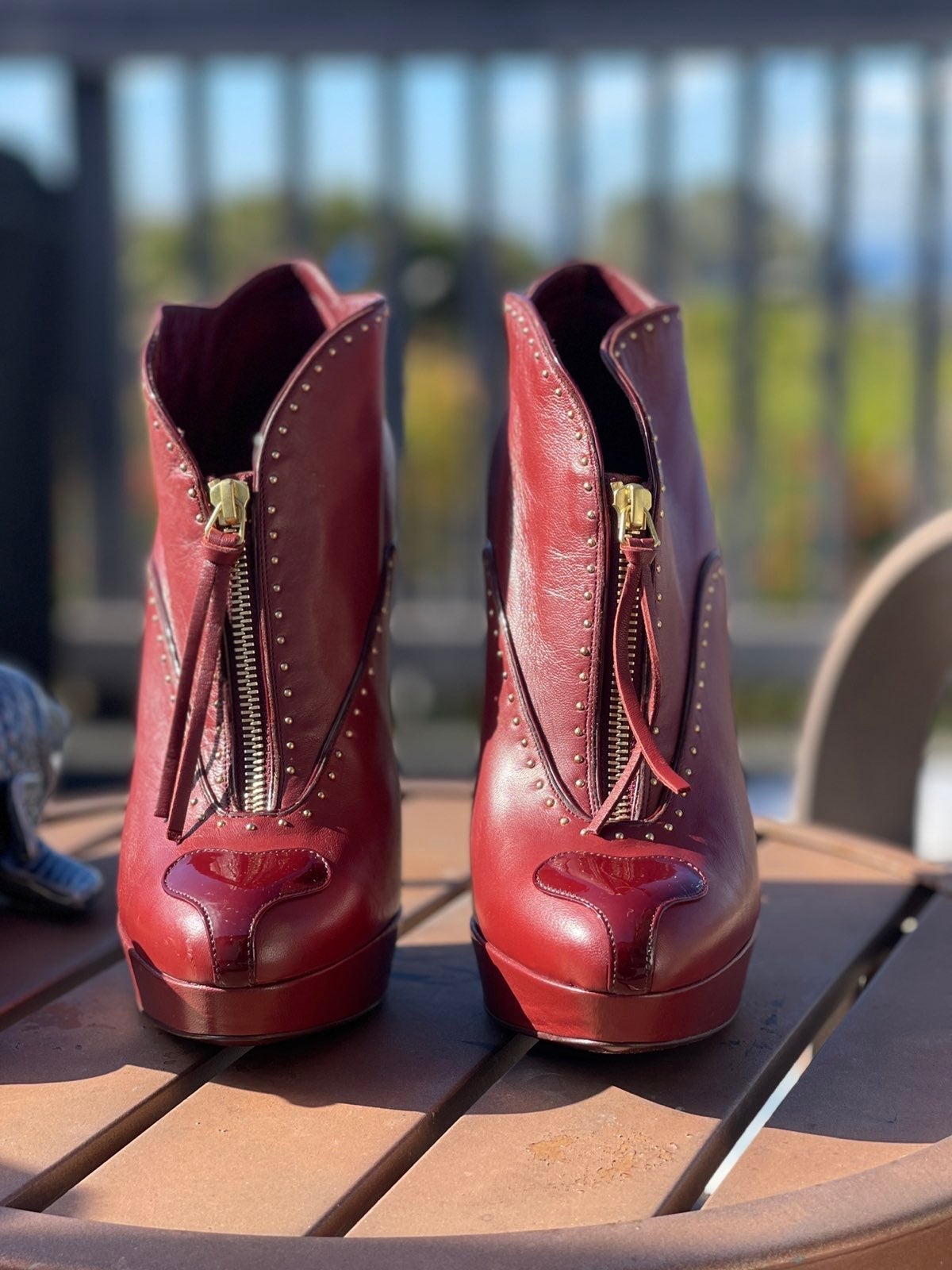 Authentic Alexander McQueen Red-Bottomed Stiletto Studded Booties