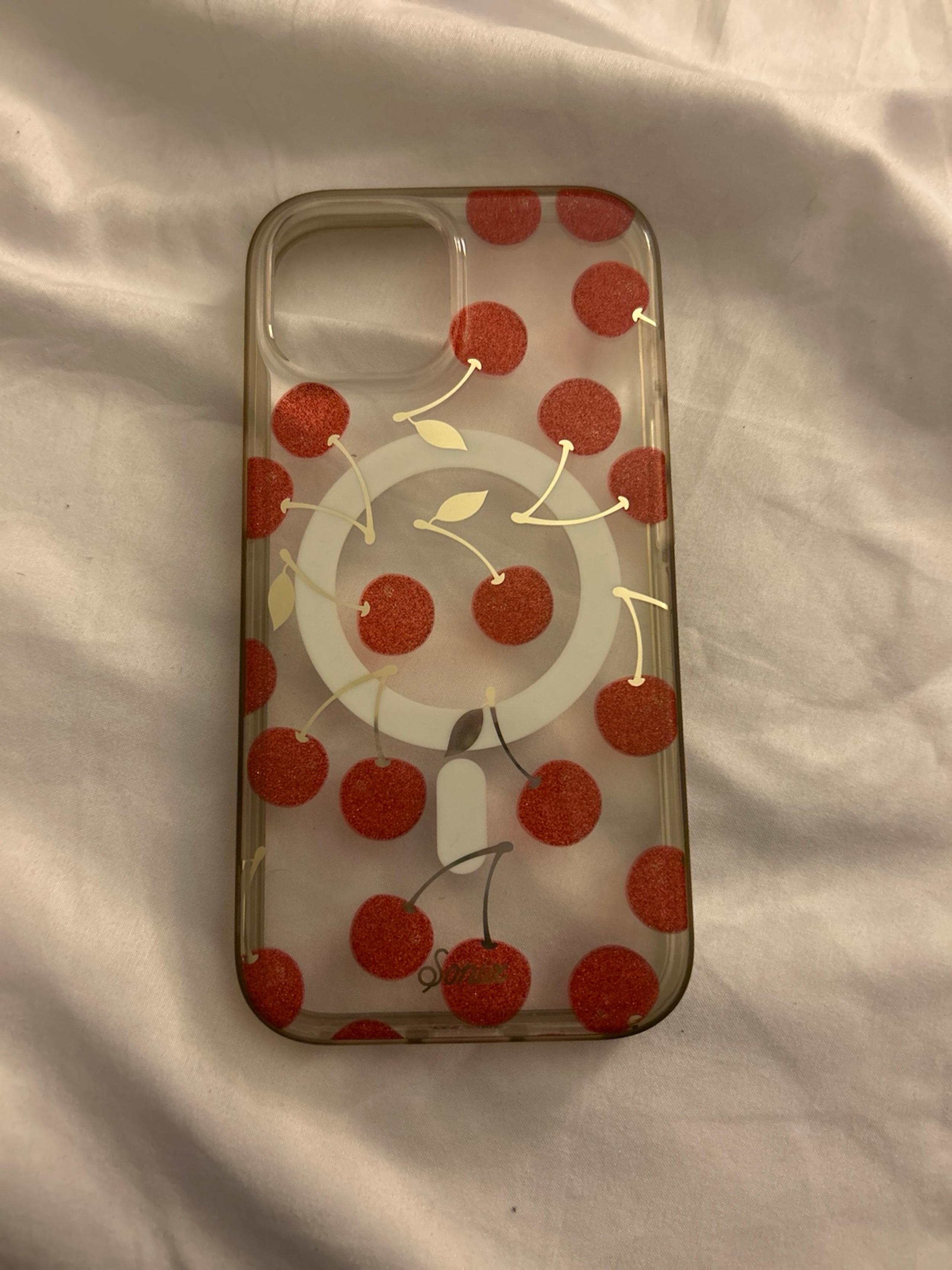 iPhone 14 sparkley cherry MagSafe case