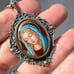 RARE Vintage Sterling/14K Enamel Virgin Mary Necklace