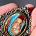 RARE Vintage Sterling/14K Enamel Virgin Mary Necklace