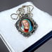 RARE Vintage Sterling/14K Enamel Virgin Mary Necklace