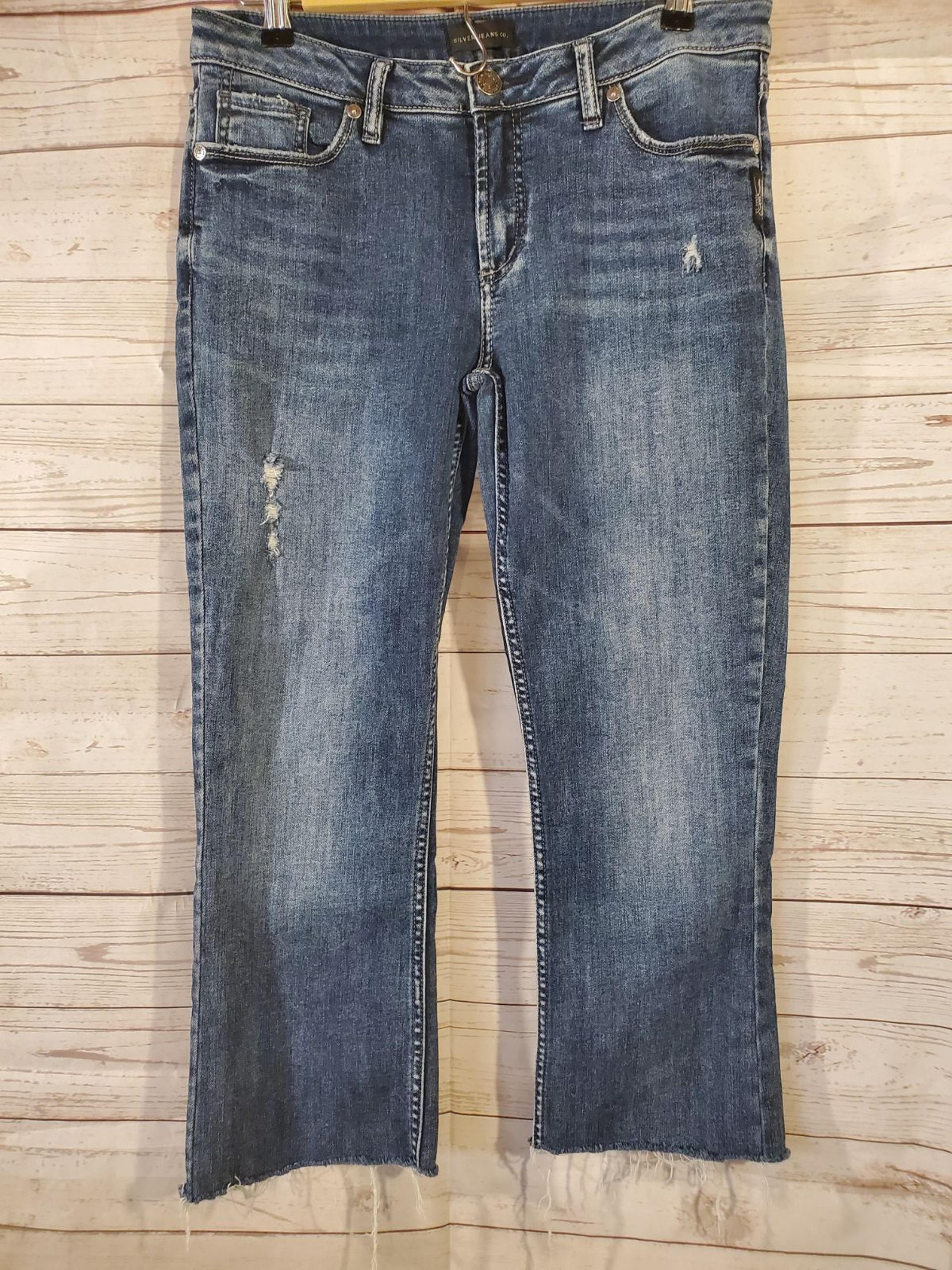 Silver Jeans Distressed Cropped Jeans
