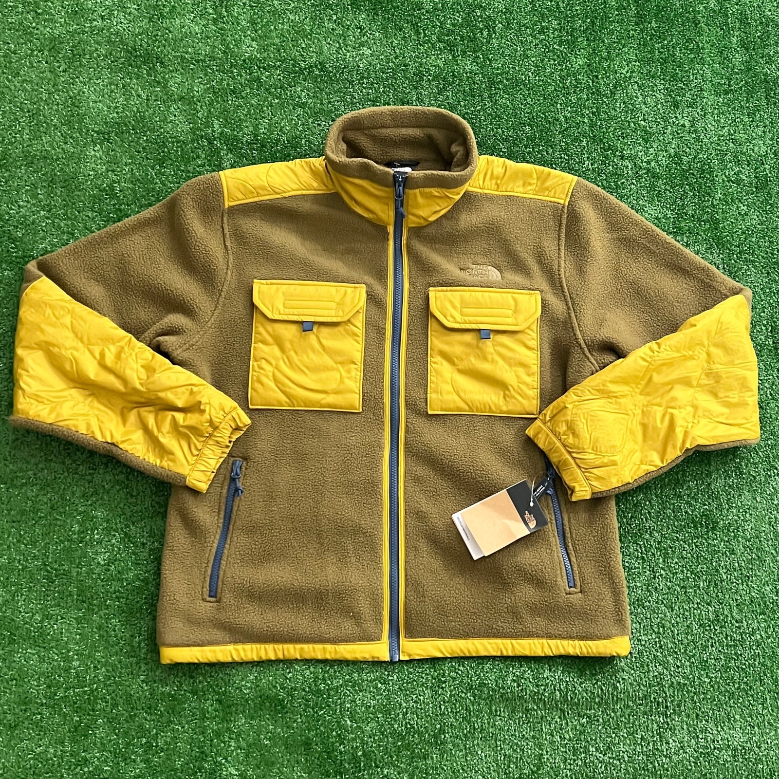 The North Face Royal Arch Full Zip Sherpa Fleece Jacket Mens M Gold Brown (169)