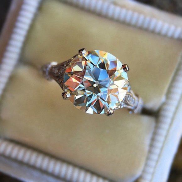 NEW Stamped 925/18K 4CT Diamond Ring