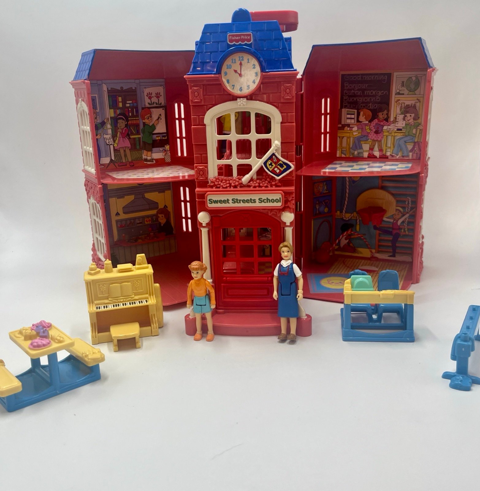 Fisher Price Sweet Streets Dollhouse School & Accessories Figures Complete