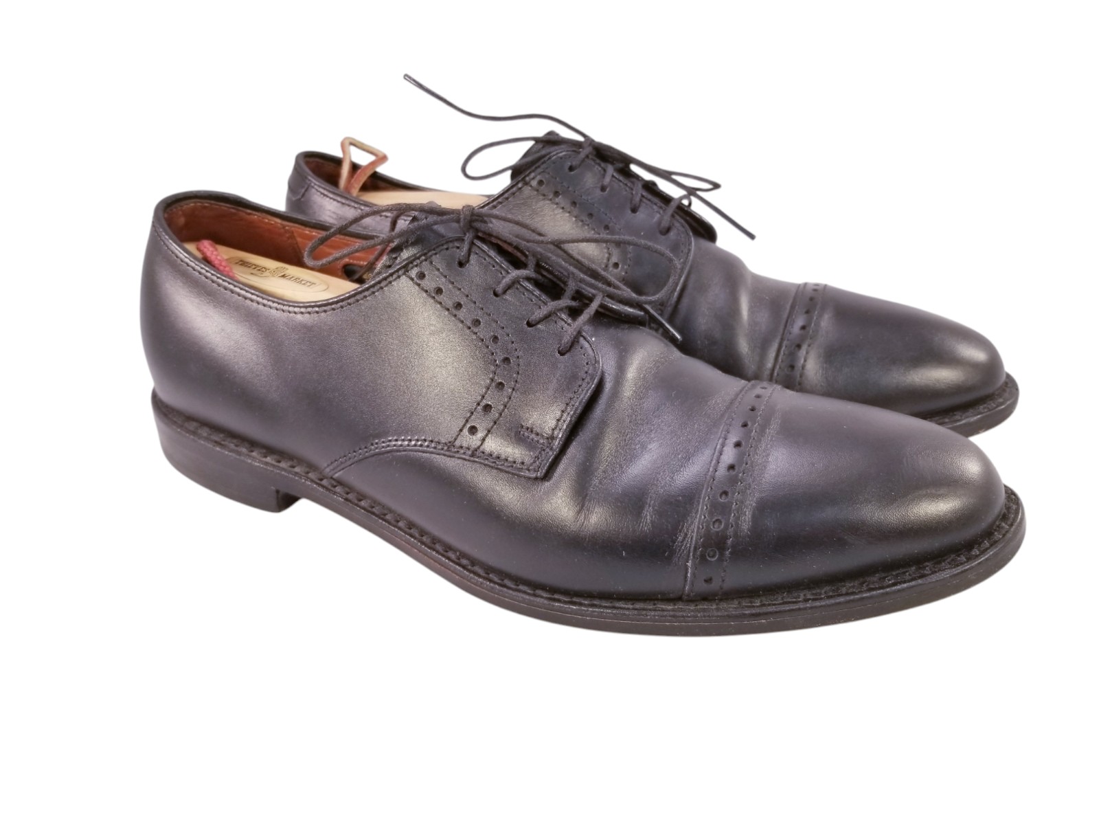 ALLEN EDMONDS CLIFTON MAN BLACK LEATHER CAPTOE OXFORDS DRESS SHOES SZ 8.5 D