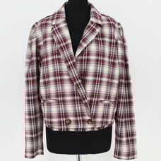Free People Plaid Flannel Double Breasted Jacket
