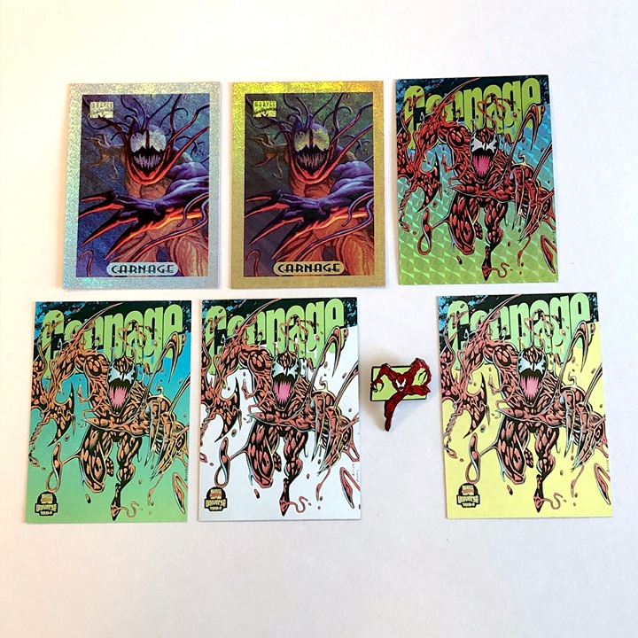 Marvel Carnage Card Lot 1994 Marvel Masterpieces Gold Holofoil Mexico Pepsi Card