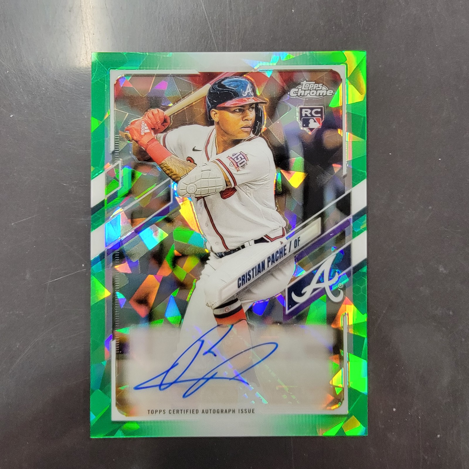 2021 Topps CHROME Cristian Pache RC Auto Sapphire 3/50