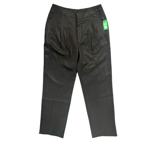 GAP Pants Black Pleated High Rise Pockets NEW Women Size 4 Workingcore Washable