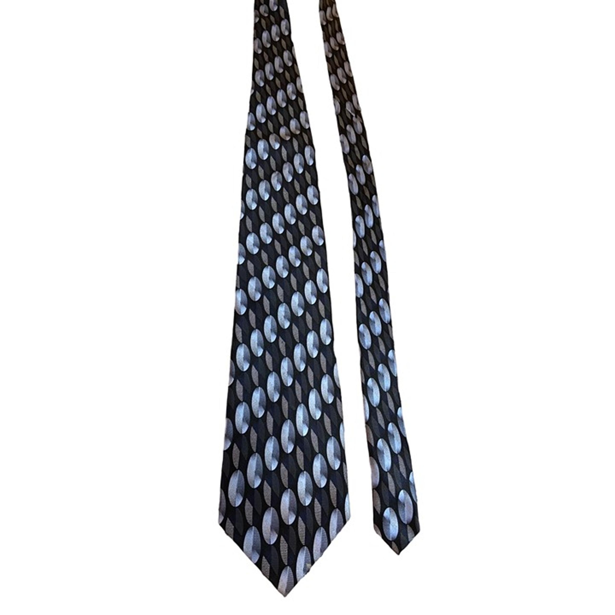 Colours Alexander Julian Mens Silk Neck Tie Black White Oval Geometric Dad Gift