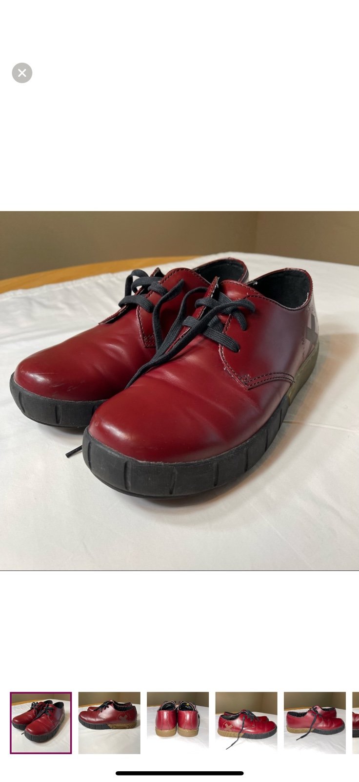 Dr. Martens Cherry Red Leather Lace Up Oxfords (RARE)