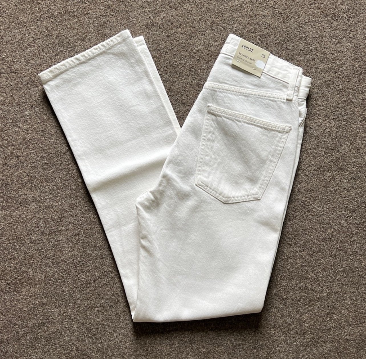 AGOLDE 90s Pinch Waist High Rise Straight Leg Womens Jeans White Size 25 NWT