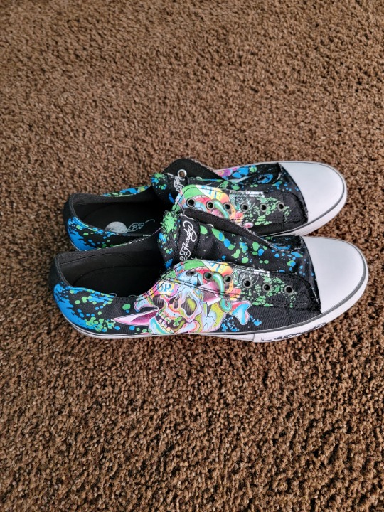 Deadstock (New Without Tags) Y2K Ed Hardy Slip-On Shoes