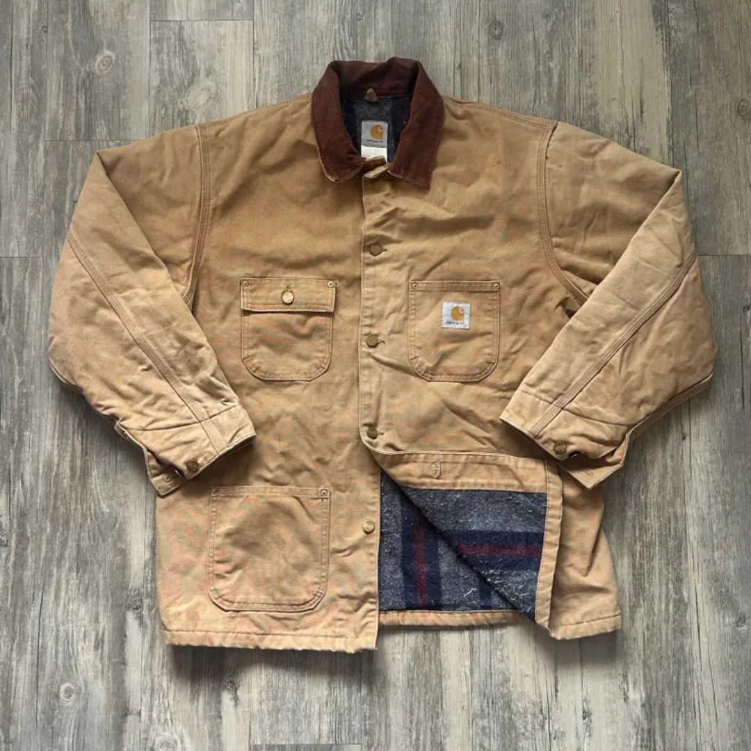 Vintage Carhartt C01 BRN Chore Barn Coat Jacket Size 44