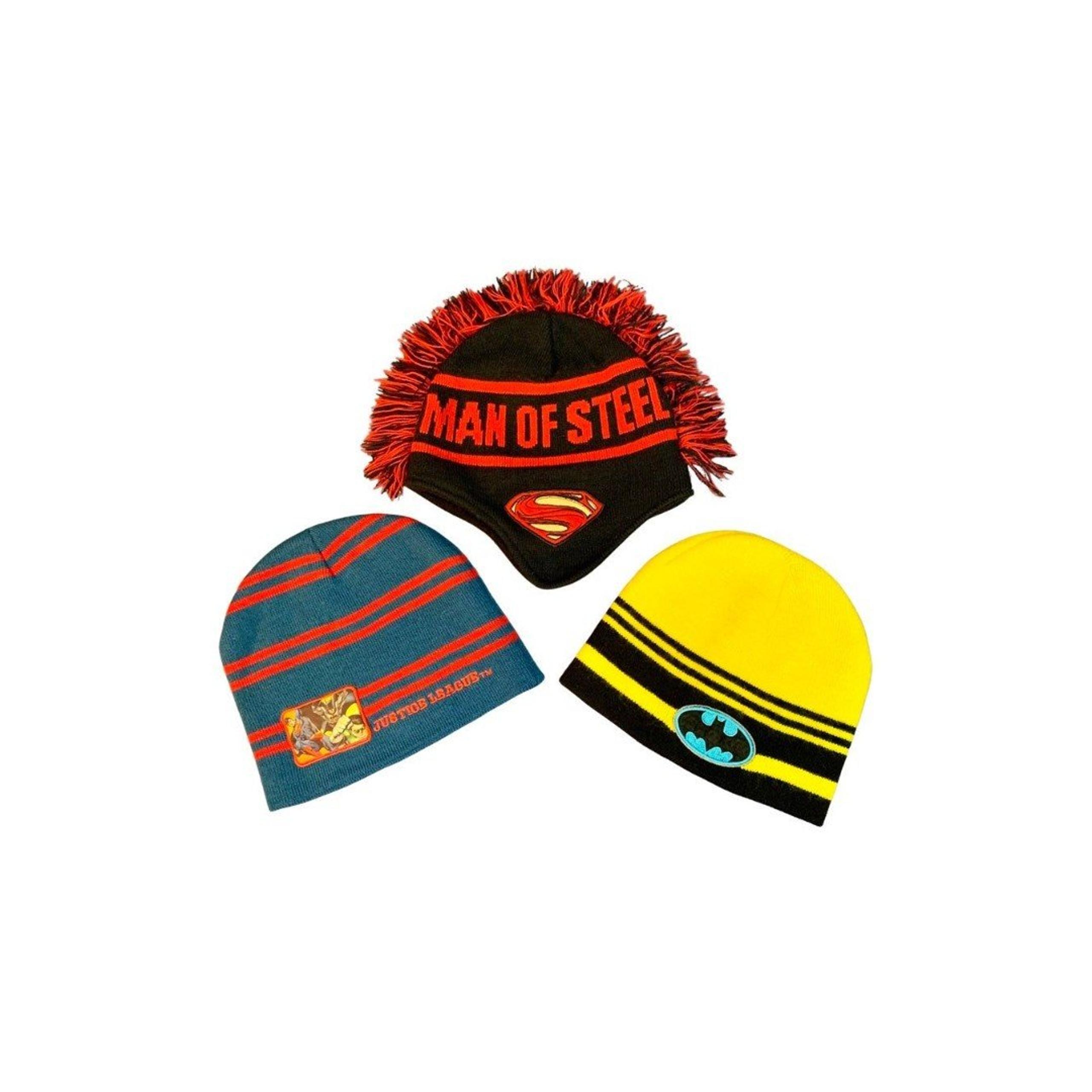 Super Hero Beanie Trio-Superman, Batman, Justice League