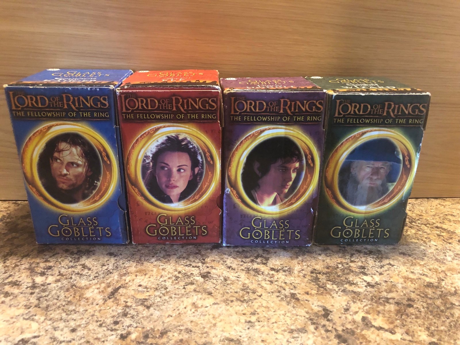 4 The Lord of the Rings Glass Goblets