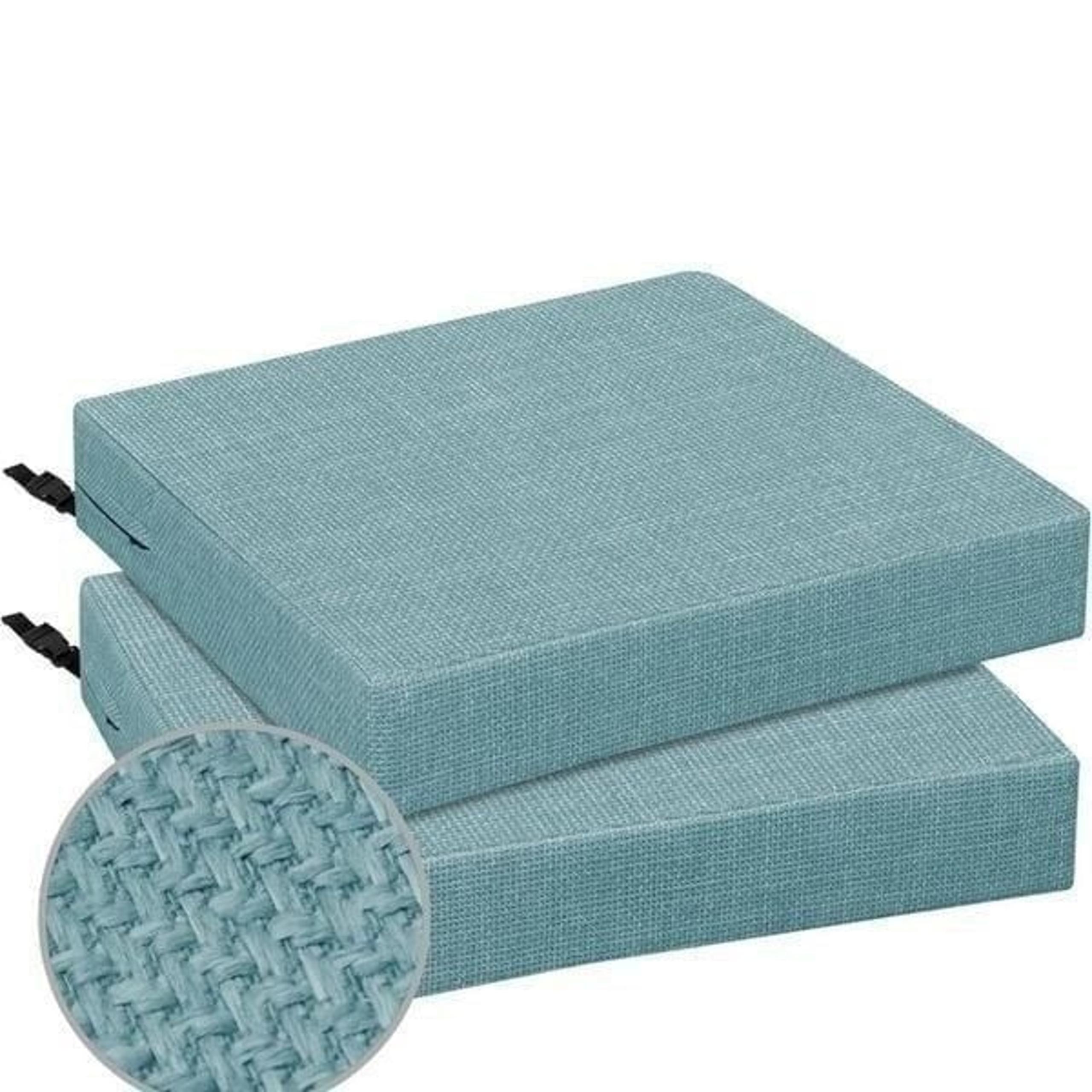 Easy going waterproof linen patiocushions? Teal color.