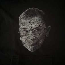 Independent Trading Co Ruth Bader Ginsburg RBG Emoticon Graphic Face Hoodie Sz S