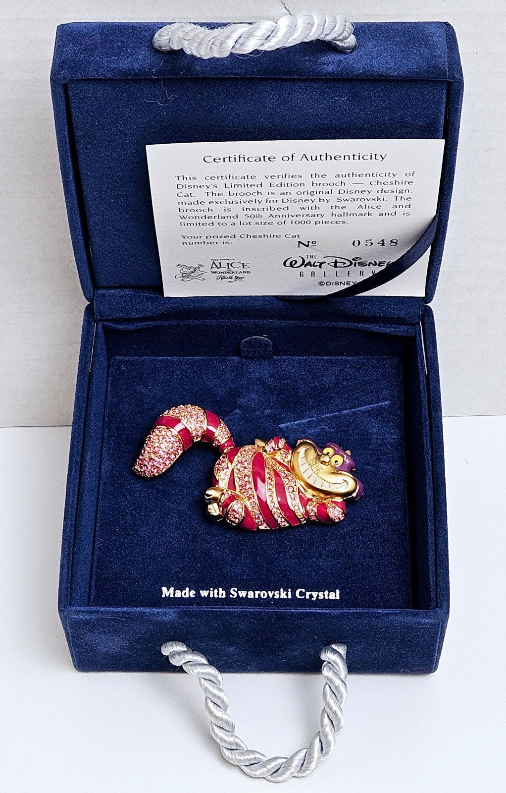 Swarovski Limited Edition Crystal Disney Cheshire Cat Brooch Alice & Wonderland