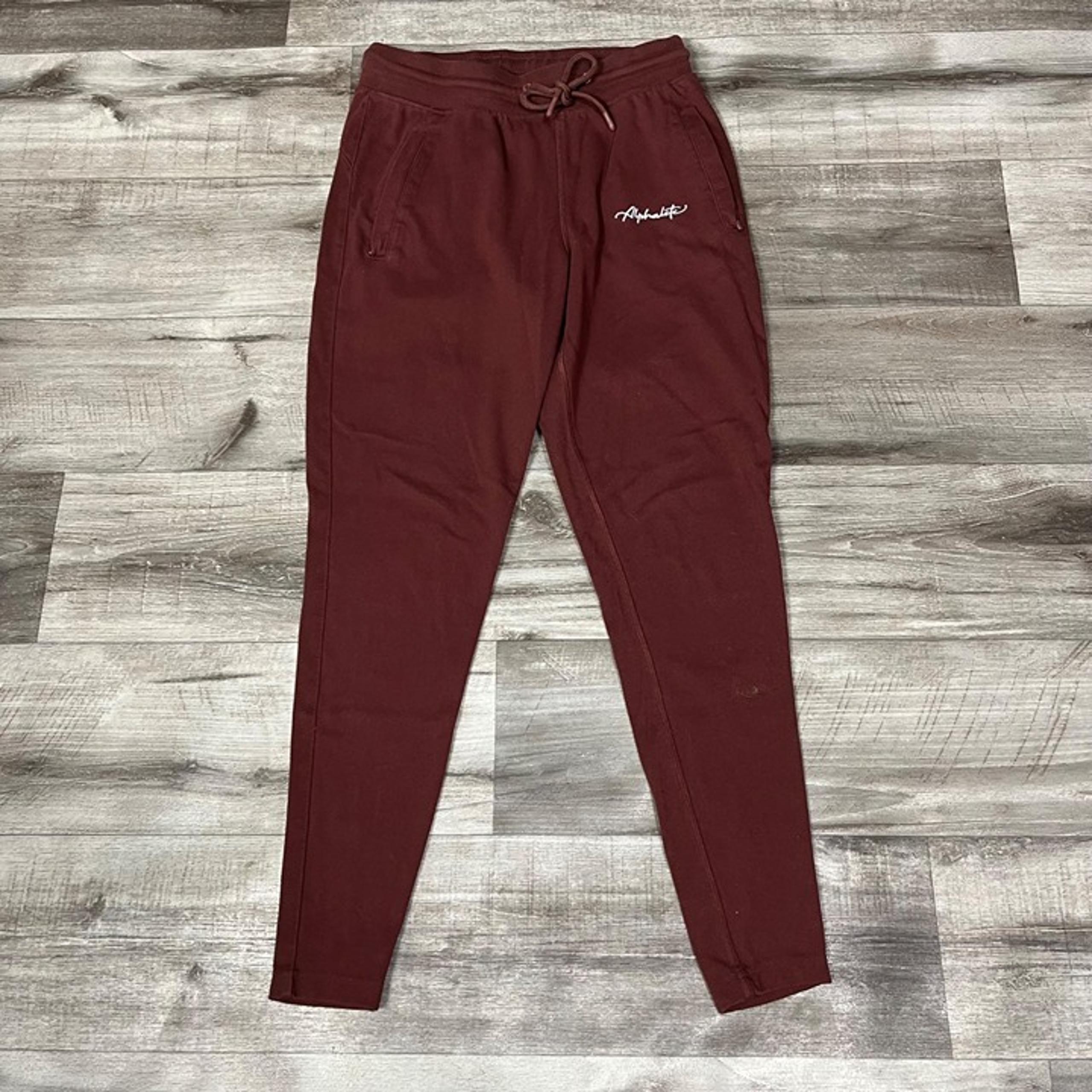 Alphalete Athletic High Rise Side Pocket Slim Sweatpants Maroon Women’s Size M