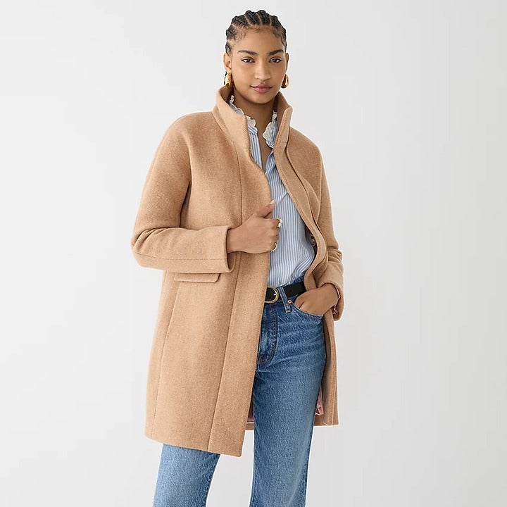 High quality J. Crew Cocoon Coat in Italian Stadium-cloth Classic