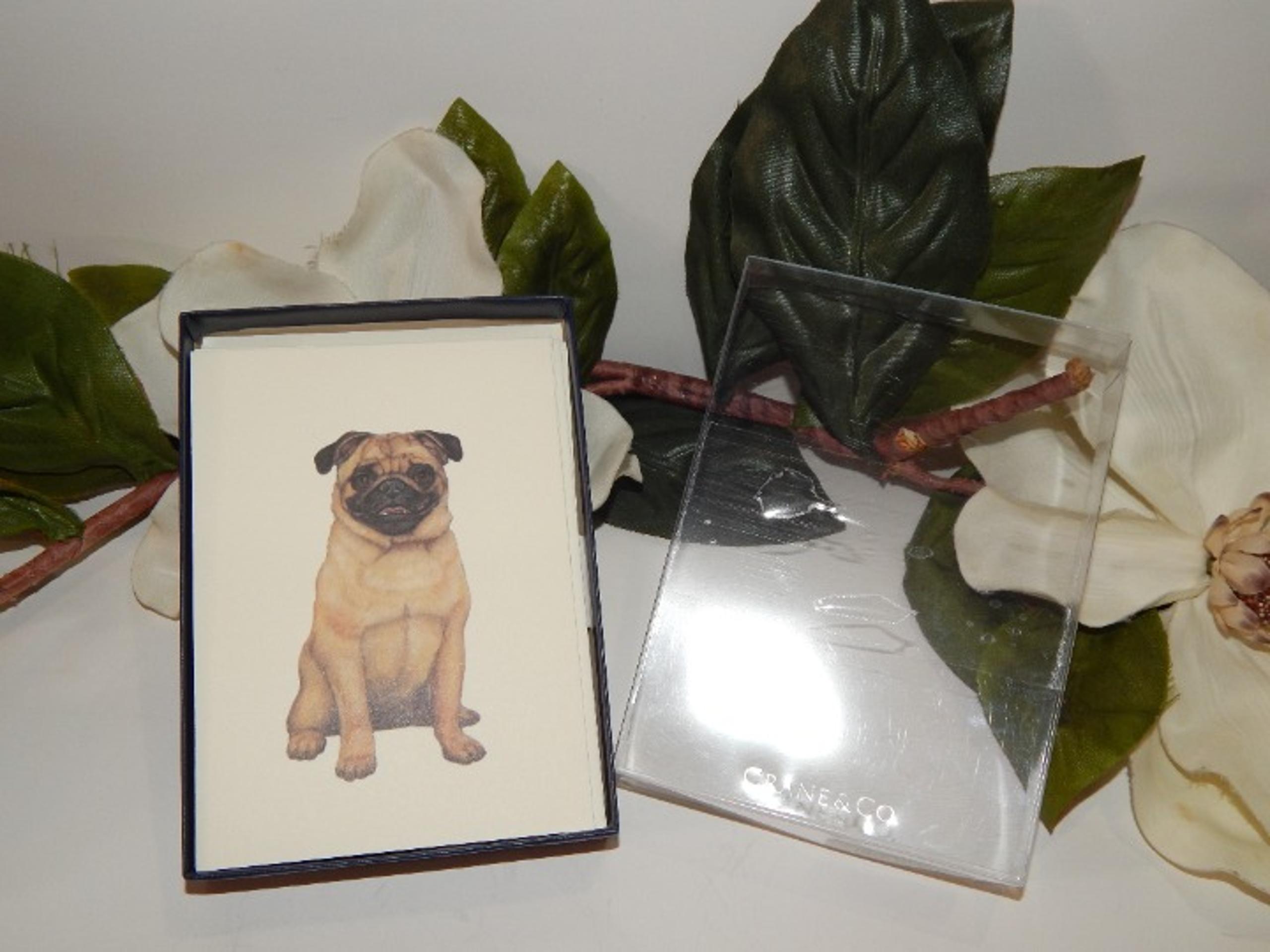 Crane & Co Pug Blank Greeting Cards 9 Cards 9 Envelopes SN164